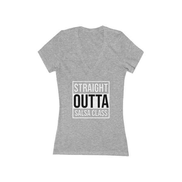 Woman's 'Straight Outta Salsa Class' Fitted V-Neck
