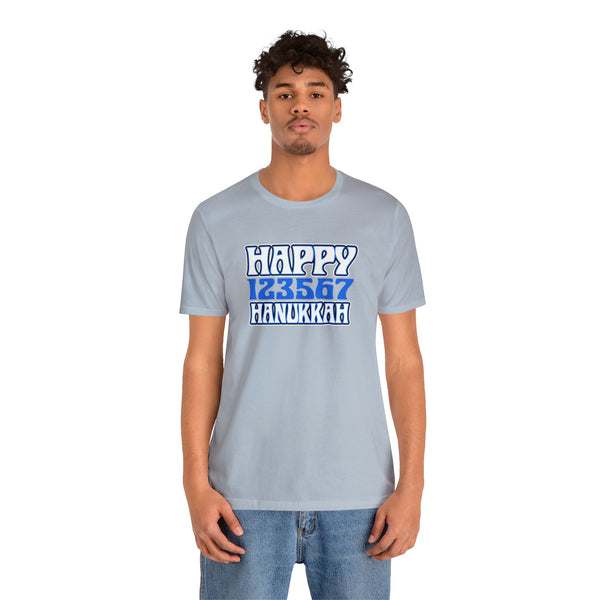 Happy 123567 Hanukkah Unisex Jersey Short Sleeve Tee