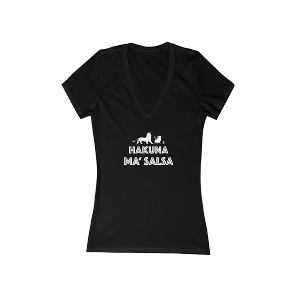 Woman's 'Hakuna Ma'Salsa' Fitted V-Neck