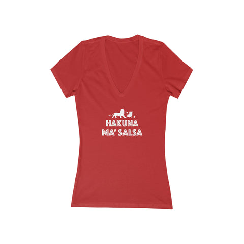 Woman's 'Hakuna Ma'Salsa' Fitted V-Neck