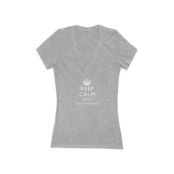 Woman's 'Keep Calm Contemporary' Fitted V-Neck