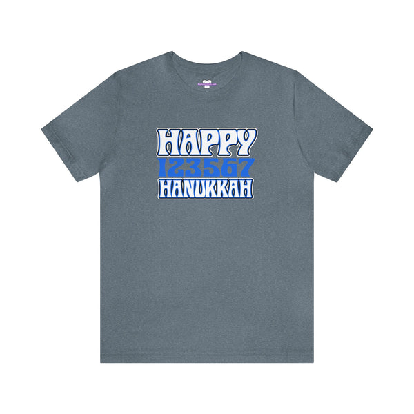 Happy 123567 Hanukkah Unisex Jersey Short Sleeve Tee