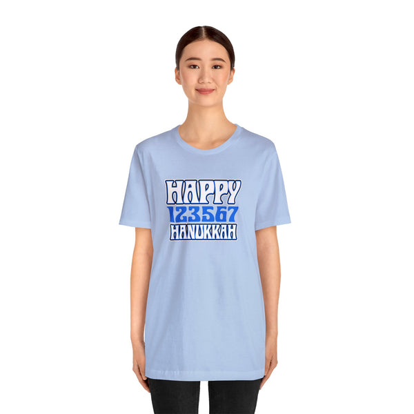 Happy 123567 Hanukkah Unisex Jersey Short Sleeve Tee