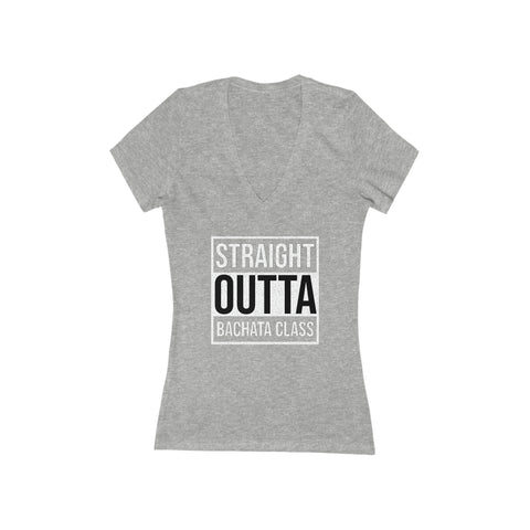 Woman's 'Straight Outta Bachata Class' Fitted V-Neck