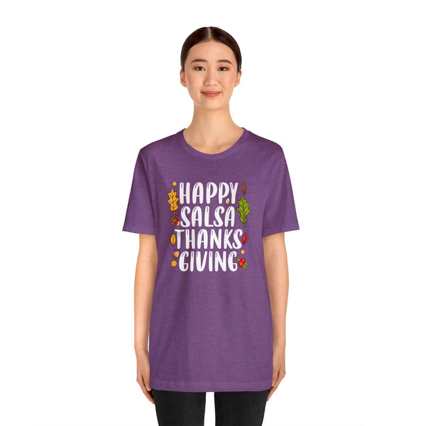 Happy Salsa Thanksgiving Unisex Jersey Short Sleeve Tee