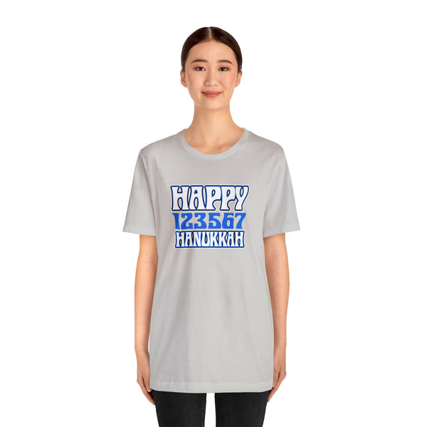 Happy 123567 Hanukkah Unisex Jersey Short Sleeve Tee