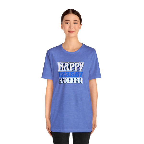 Happy 123567 Hanukkah Unisex Jersey Short Sleeve Tee