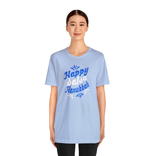 Happy Salsa Hanukkah Unisex Jersey Short Sleeve Tee