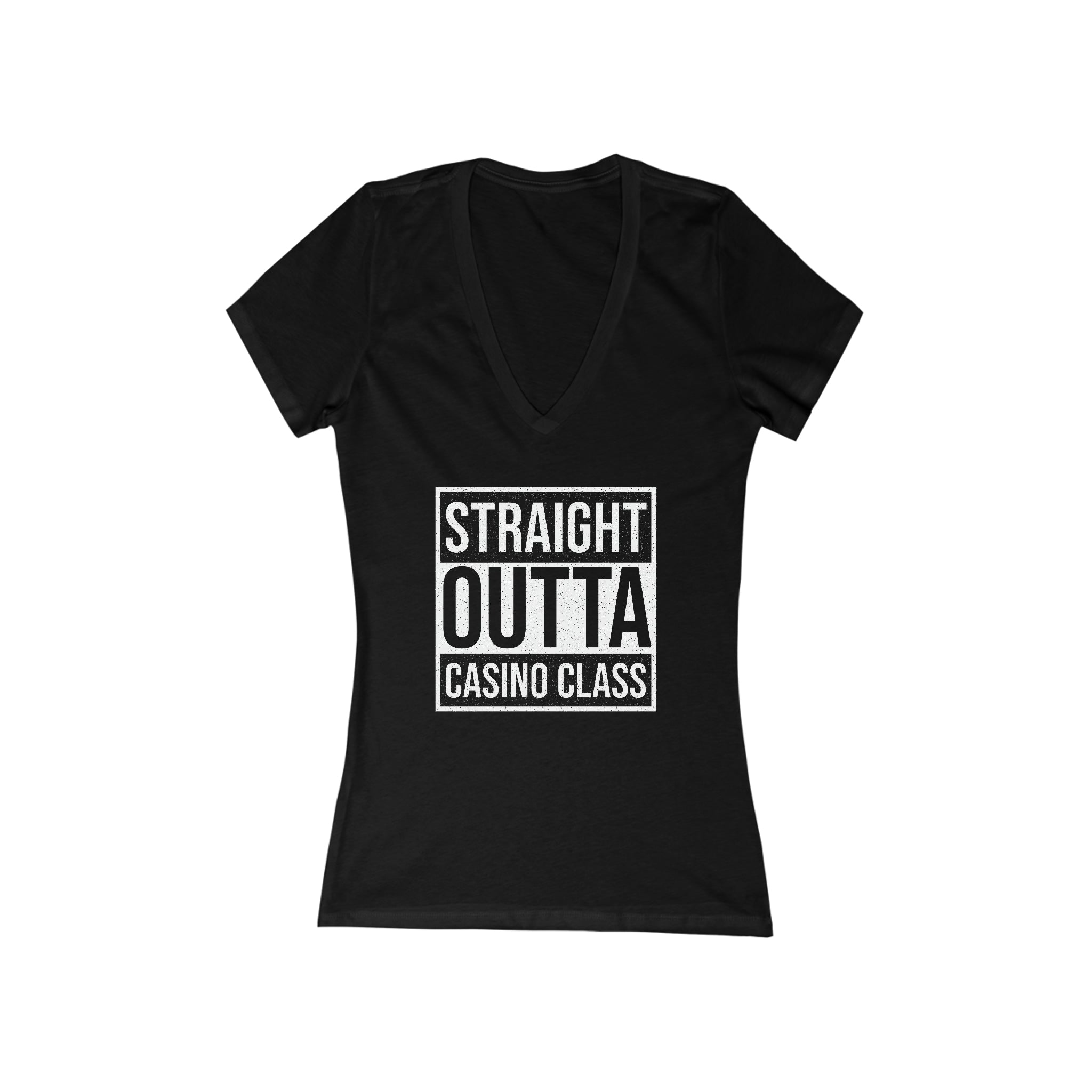 Woman's 'Straight Outta Casino Class' Fitted V-Neck