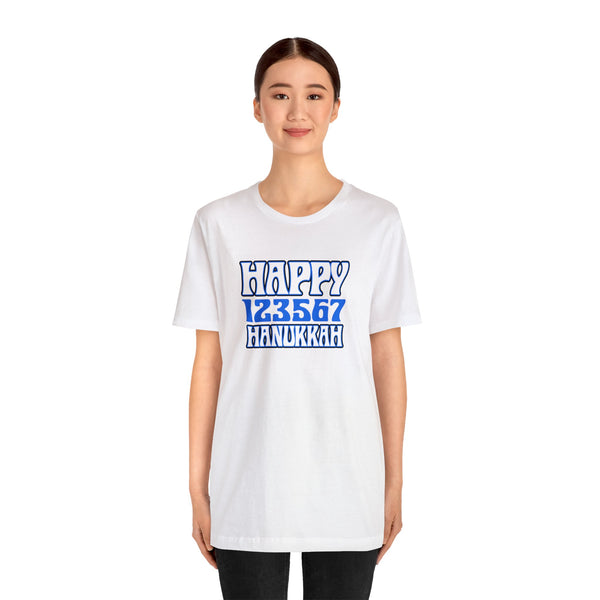 Happy 123567 Hanukkah Unisex Jersey Short Sleeve Tee