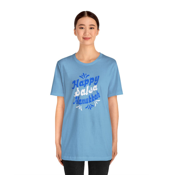 Happy Salsa Hanukkah Unisex Jersey Short Sleeve Tee