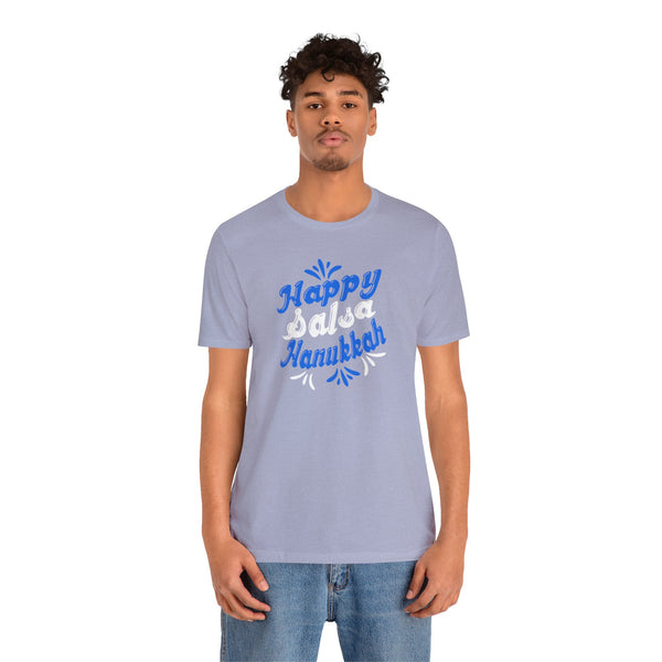 Happy Salsa Hanukkah Unisex Jersey Short Sleeve Tee