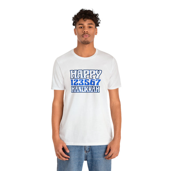 Happy 123567 Hanukkah Unisex Jersey Short Sleeve Tee