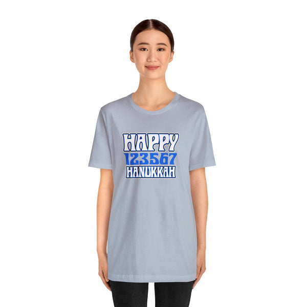 Happy 123567 Hanukkah Unisex Jersey Short Sleeve Tee