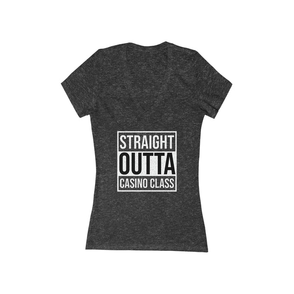 Woman's 'Straight Outta Casino Class' Fitted V-Neck