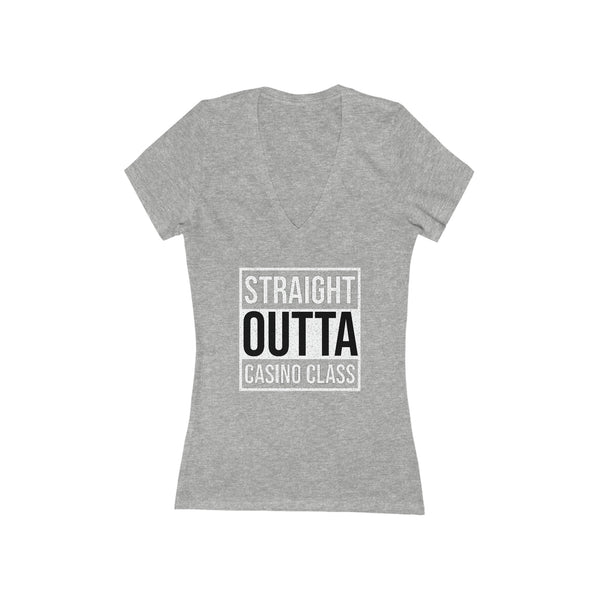 Woman's 'Straight Outta Casino Class' Fitted V-Neck