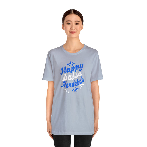 Happy Salsa Hanukkah Unisex Jersey Short Sleeve Tee