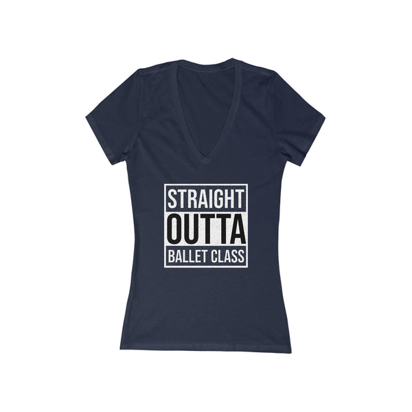 Woman's 'Straight Outta Ballet Class' Fitted V-Neck