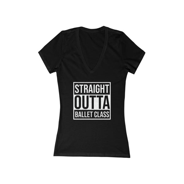 Woman's 'Straight Outta Ballet Class' Fitted V-Neck