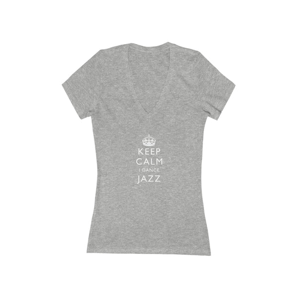 Woman's 'Keep Calm Jazz' Fitted V-Neck