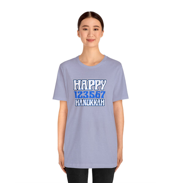 Happy 123567 Hanukkah Unisex Jersey Short Sleeve Tee