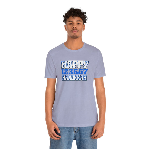 Happy 123567 Hanukkah Unisex Jersey Short Sleeve Tee