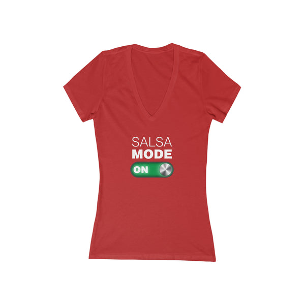 Woman's 'Salsa Mode ON' Fitted V-Neck