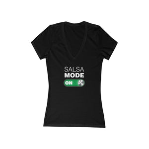 Woman's 'Salsa Mode ON' Fitted V-Neck