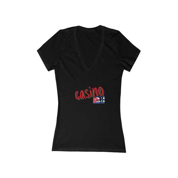 Woman's 'Dance Casino' Fitted V-Neck