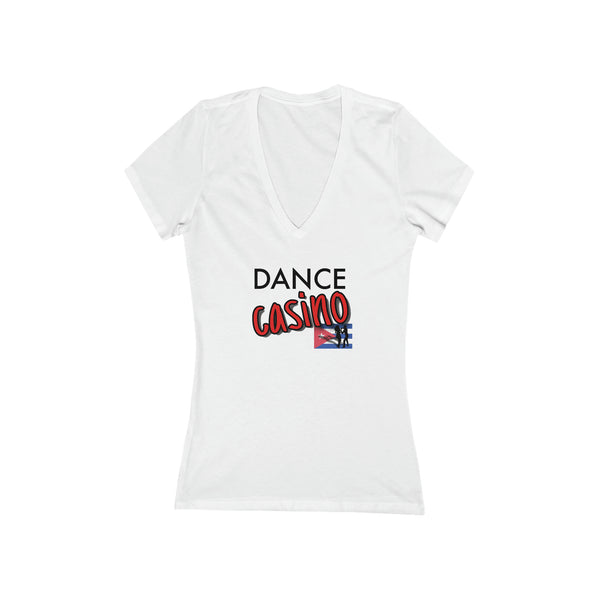 Woman's 'Dance Casino' Fitted V-Neck