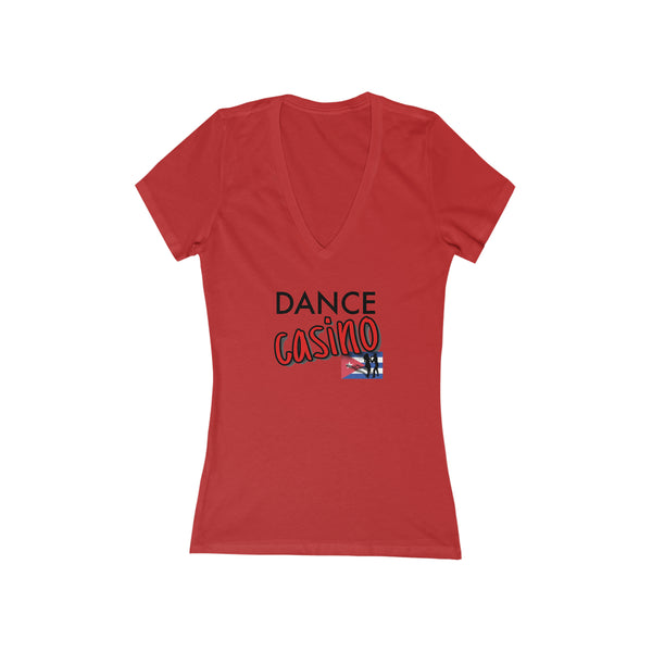 Woman's 'Dance Casino' Fitted V-Neck