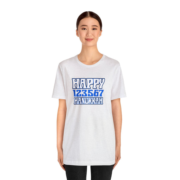 Happy 123567 Hanukkah Unisex Jersey Short Sleeve Tee