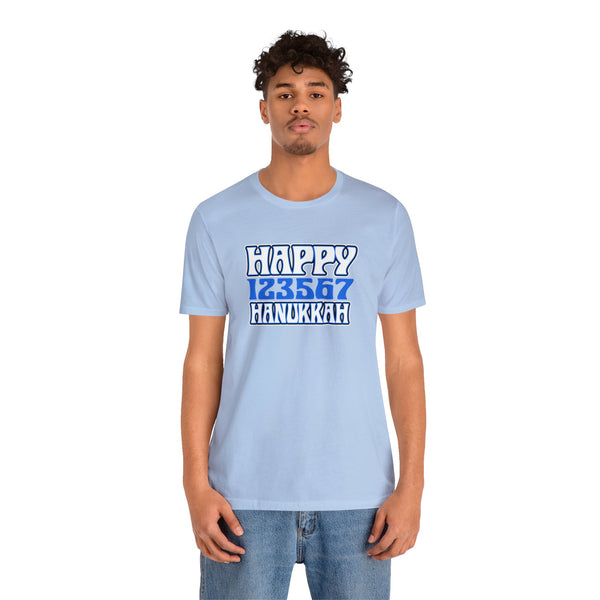 Happy 123567 Hanukkah Unisex Jersey Short Sleeve Tee