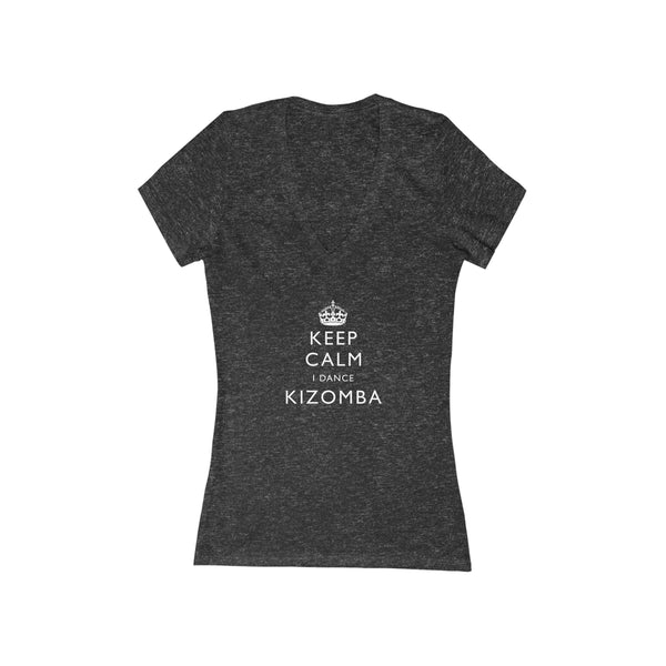 Woman's 'Keep Calm Kizomba' Fitted V-Neck