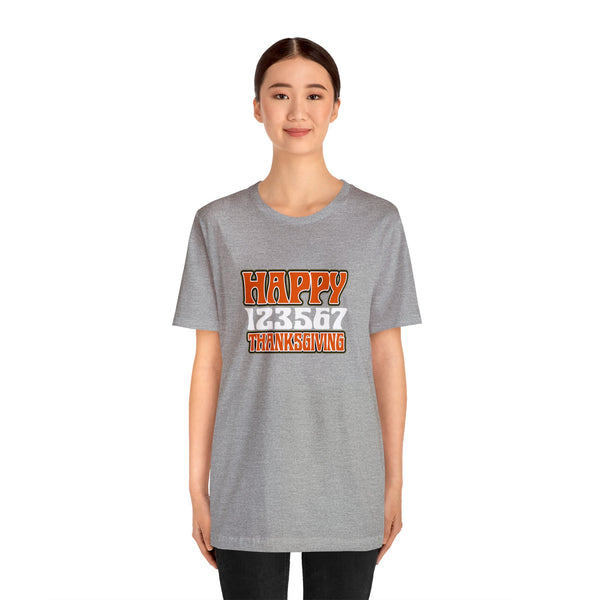 Happy 123567 Thanksgiving Unisex Jersey Short Sleeve Tee