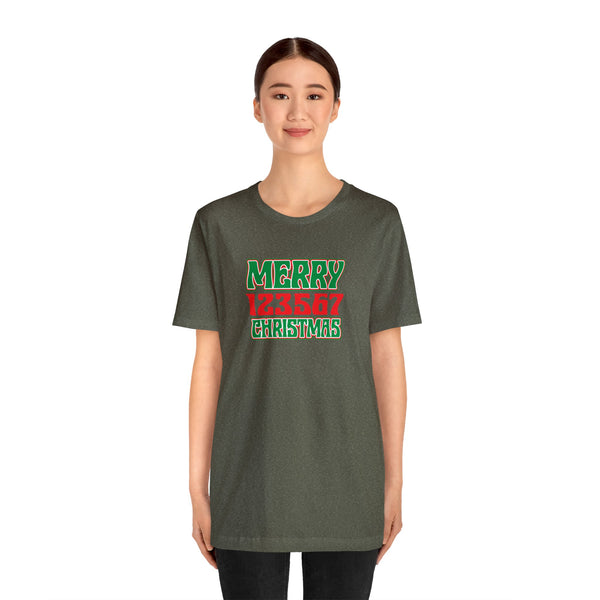 Merry 123567 Christmas Unisex Jersey Short Sleeve Tee