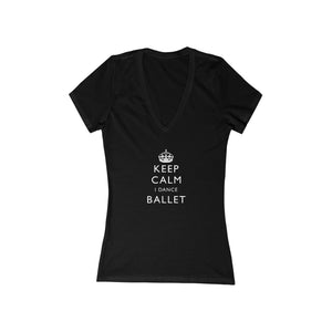 Woman's 'Keep Calm Ballet' Fitted V-Neck