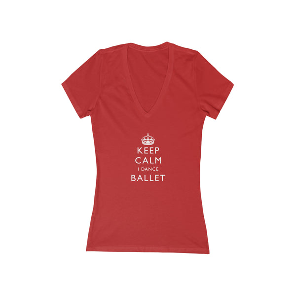 Woman's 'Keep Calm Ballet' Fitted V-Neck