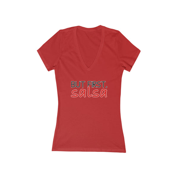 But First, Salsa Woman's V-Neck Tee