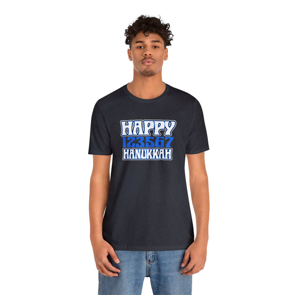 Happy 123567 Hanukkah Unisex Jersey Short Sleeve Tee