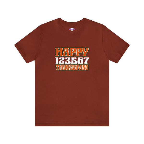 Happy 123567 Thanksgiving Unisex Jersey Short Sleeve Tee