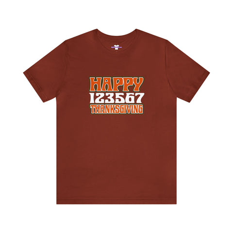 Happy 123567 Thanksgiving Unisex Jersey Short Sleeve Tee