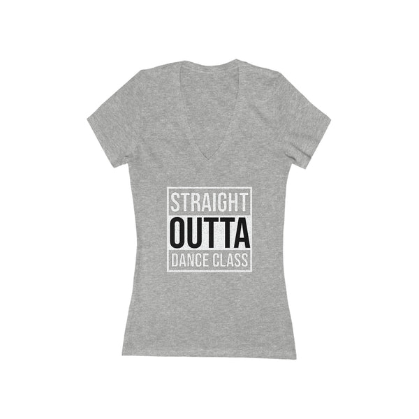 Woman's 'Straight Outta Dance Class' Fitted V-Neck