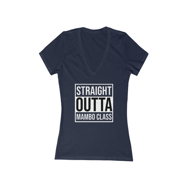 Woman's 'Straight Outta Mambo Class' Fitted V-Neck