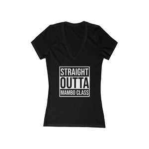 Woman's 'Straight Outta Mambo Class' Fitted V-Neck