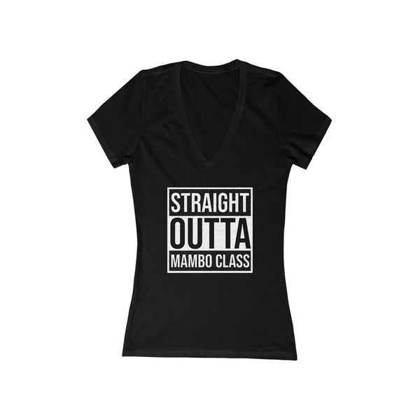 Woman's 'Straight Outta Mambo Class' Fitted V-Neck