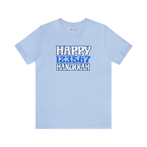 Happy 123567 Hanukkah Unisex Jersey Short Sleeve Tee