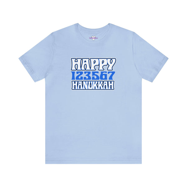 Happy 123567 Hanukkah Unisex Jersey Short Sleeve Tee