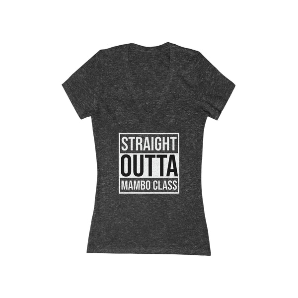 Woman's 'Straight Outta Mambo Class' Fitted V-Neck