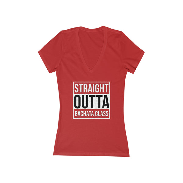 Woman's 'Straight Outta Bachata Class' Fitted V-Neck
